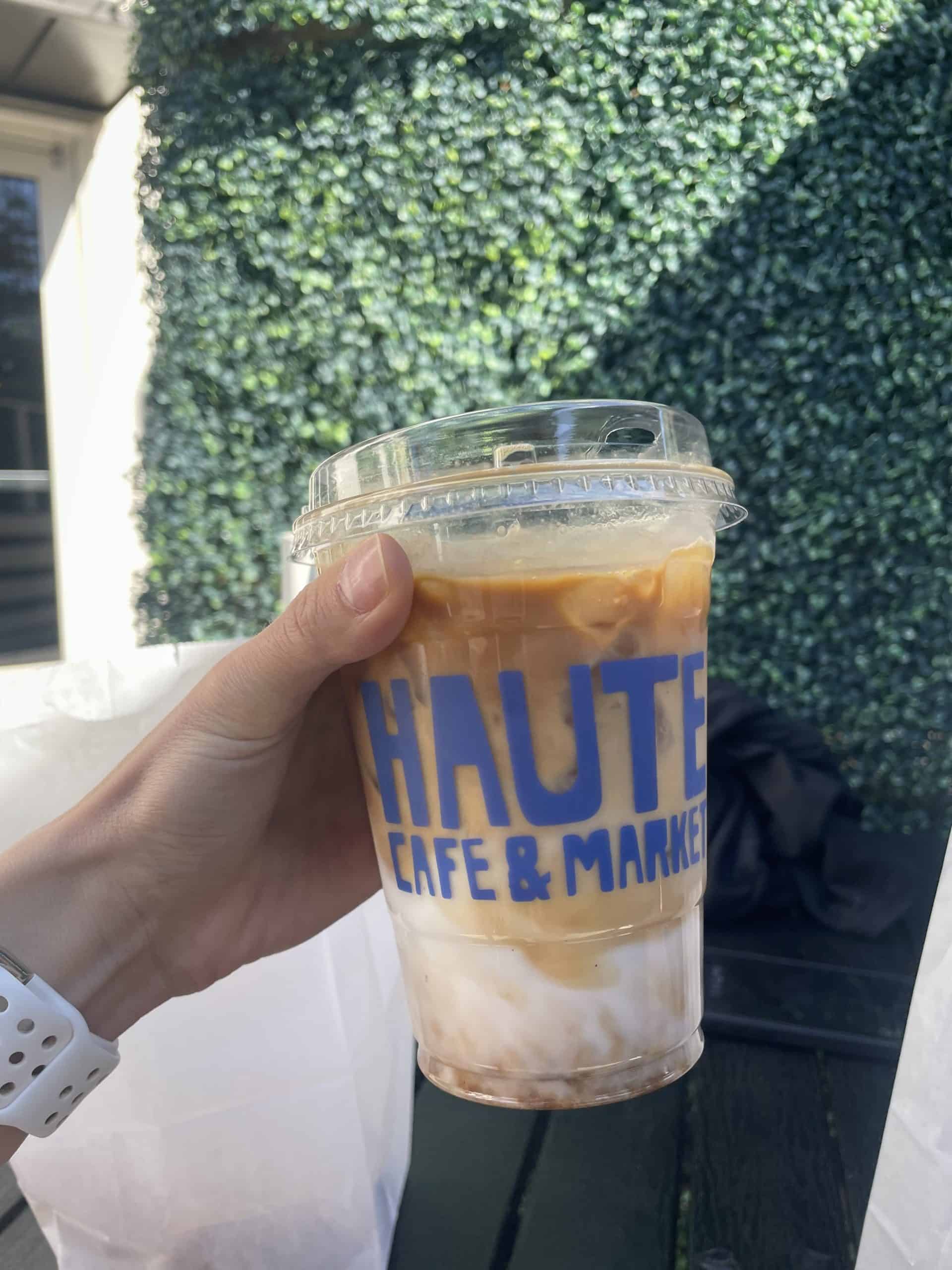 Iced latte from Haute Cafe in RSM in a plastic cup